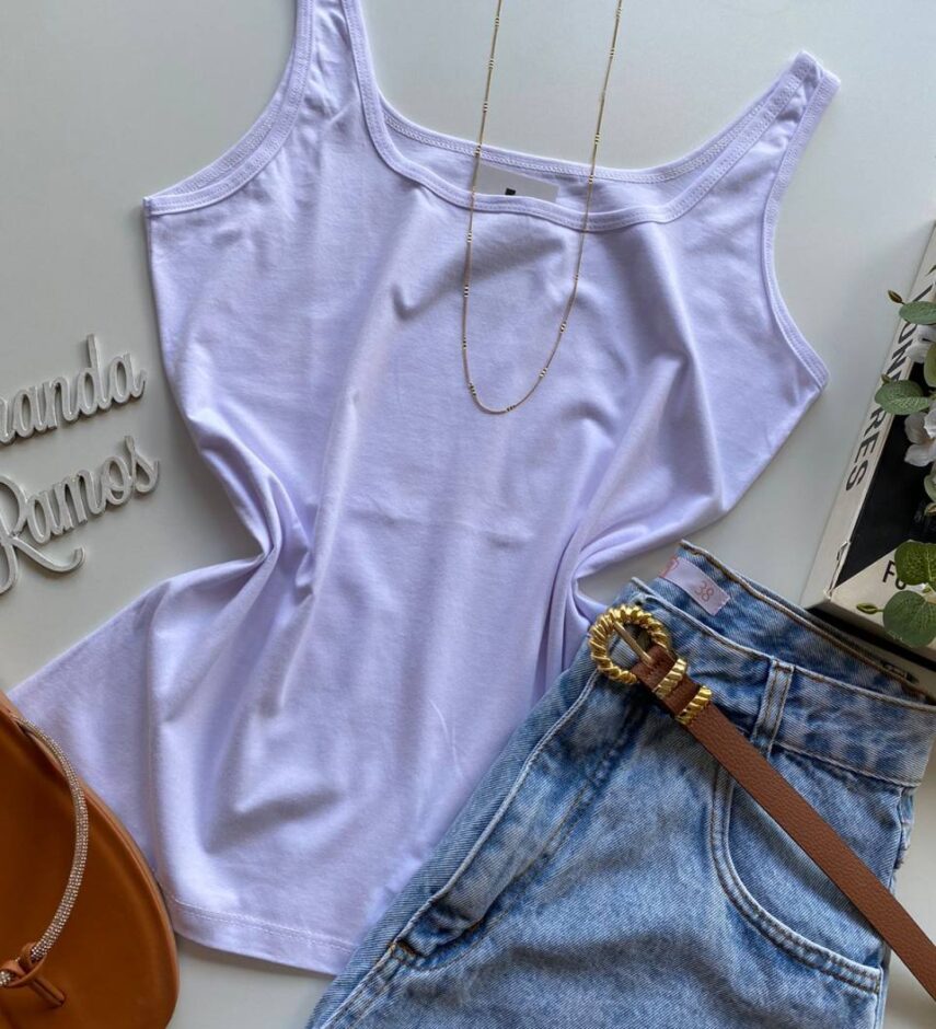 Regata Feminina Básica Malwee Branca - Fernanda Ramos Store