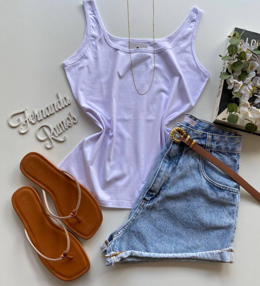 Regata Feminina Básica Malwee Branca - Fernanda Ramos Store
