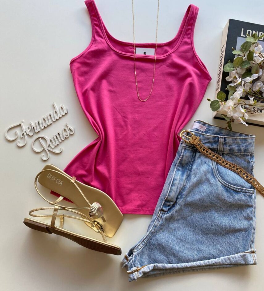 Regata Feminina Básica Malwee Pink - Fernanda Ramos Store