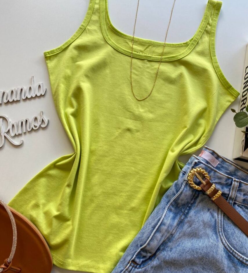 Regata Feminina Básica Malwee Verde Lima - Fernanda Ramos Store