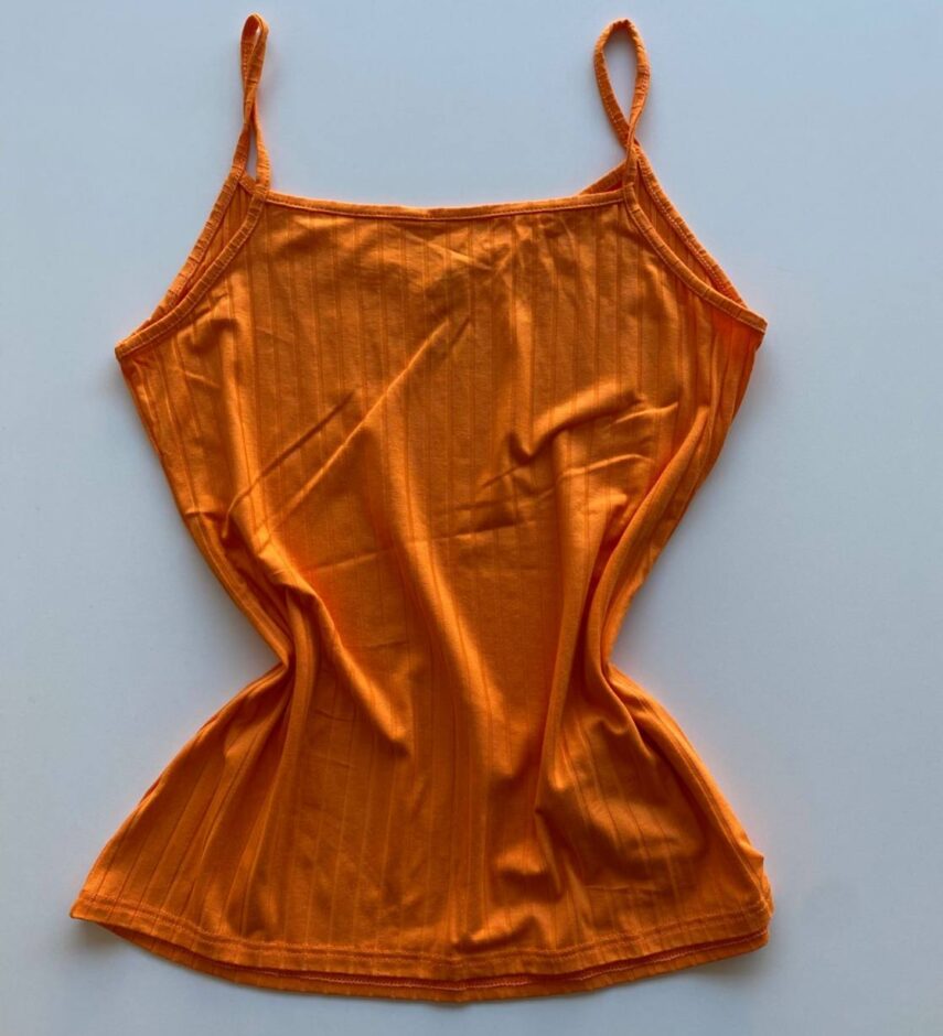 Regata Feminina Canelada Malwee Alça Fina Laranja - Fernanda Ramos Store