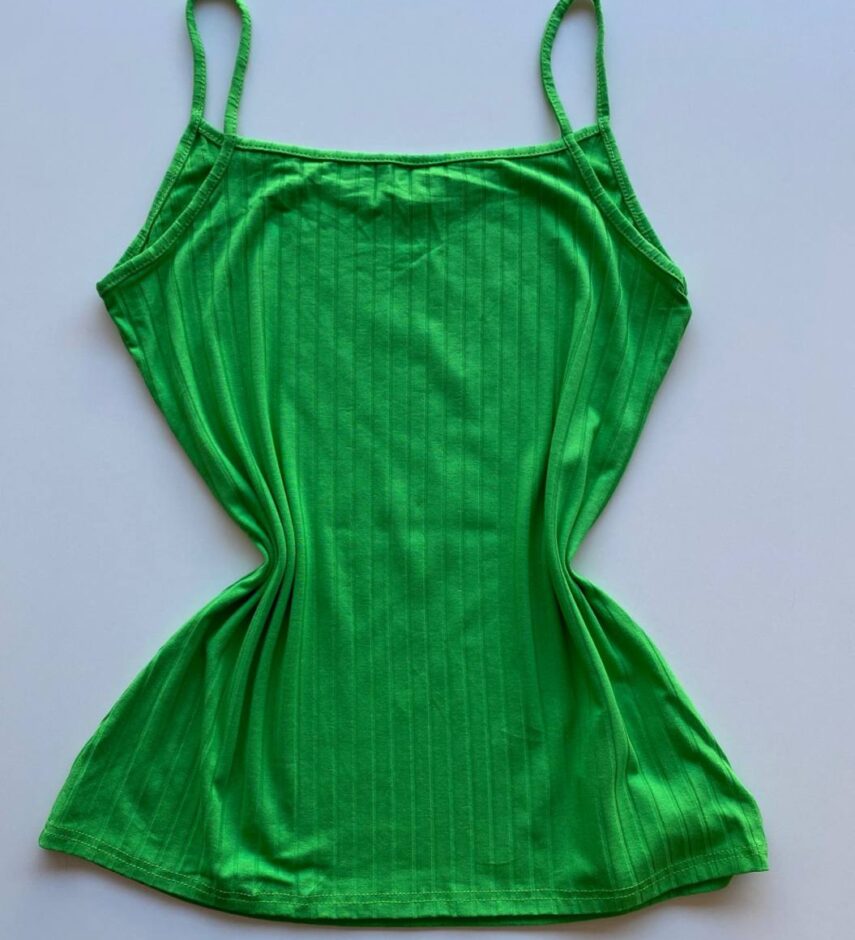 Regata Feminina Canelada Malwee Alça Fina Verde - Fernanda Ramos Store