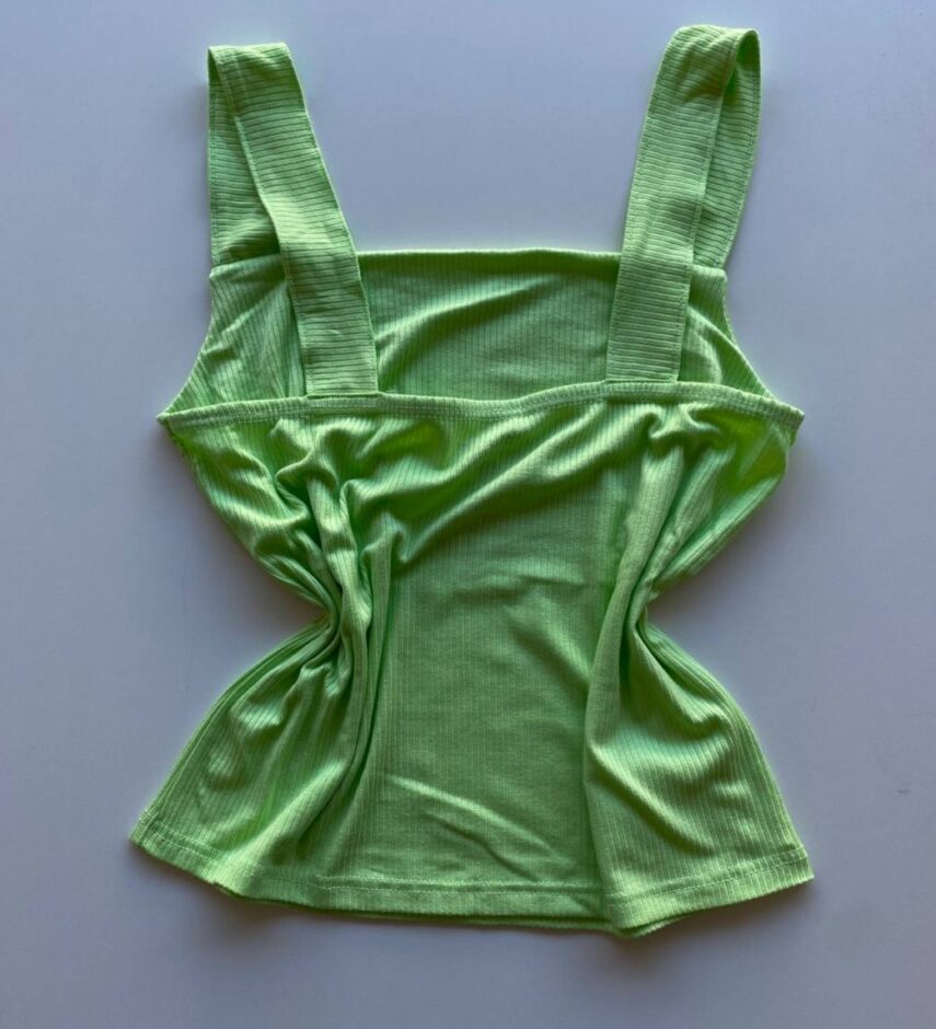 Regata Feminina Canelada Malwee Alça Larga Verde - Fernanda Ramos Store