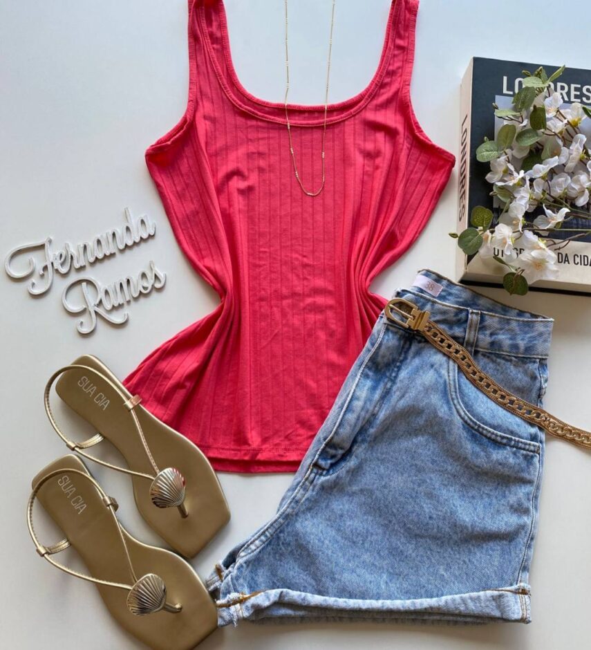 Regata Feminina Canelada Malwee Rosa - Fernanda Ramos Store