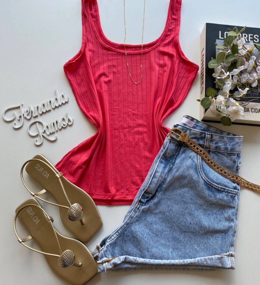 Regata Feminina Canelada Malwee Rosa - Fernanda Ramos Store
