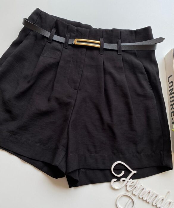 Short Feminino Juliana com Cinto Preto - Fernanda Ramos Store