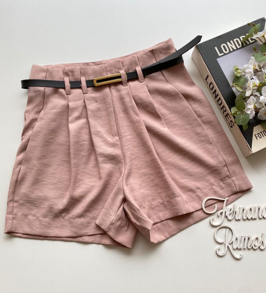 Short Feminino Juliana com Cinto Ros - Fernanda Ramos Store