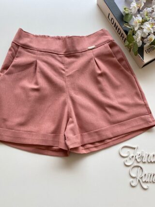 Short Feminino Viscolinho Jéssica com Bolsos Rosé - Fernanda Ramos Store