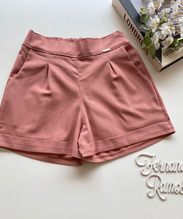 Short Feminino Viscolinho Jéssica com Bolsos Rosé - Fernanda Ramos Store