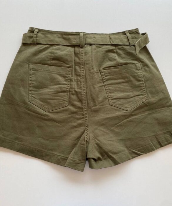 Short Saia Feminino com Cinto Manuela Verde Militar - Fernanda Ramos Store