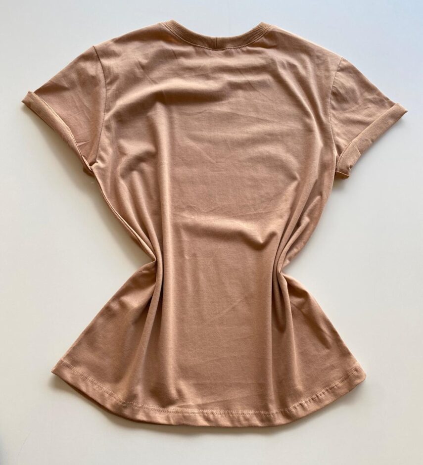 T-shirt Manga Curta Feminina Be Good To Yourself Bege - Fernanda Ramos Store