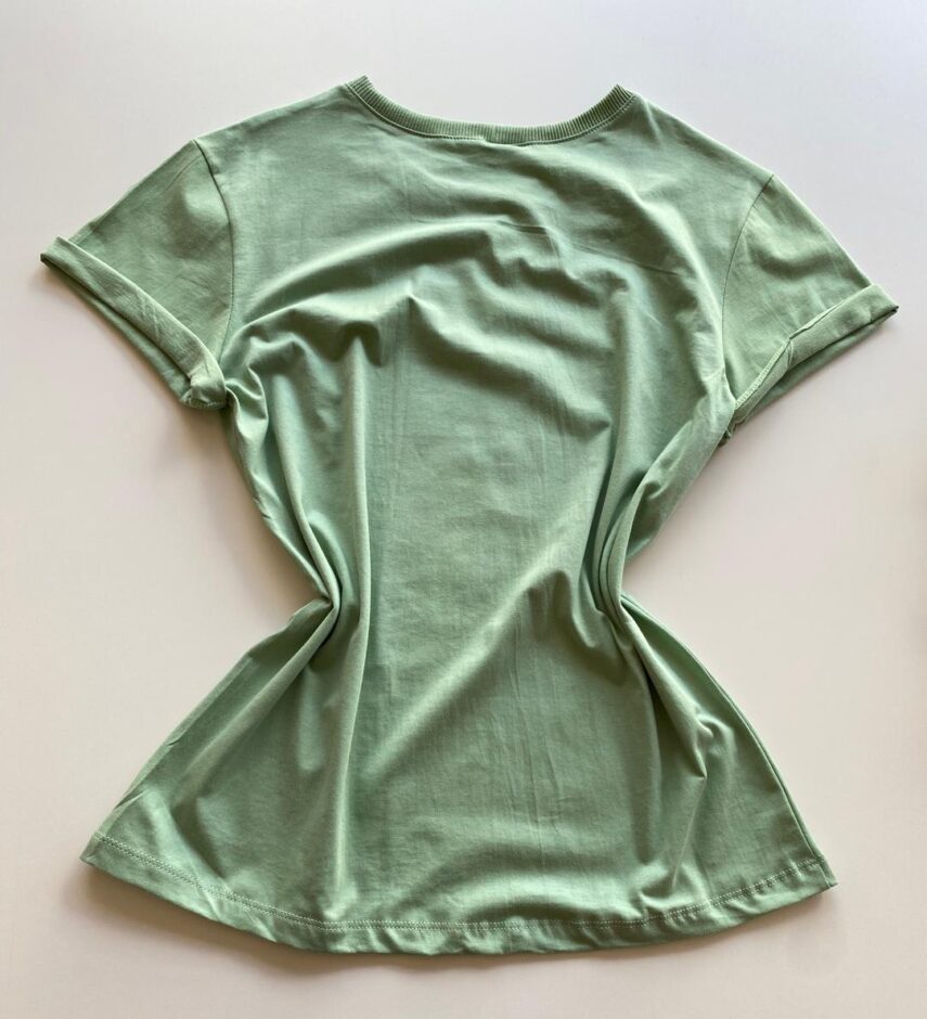 T-shirt Manga Curta Feminina Be Good To Yourself Verde Menta - Fernanda Ramos Store