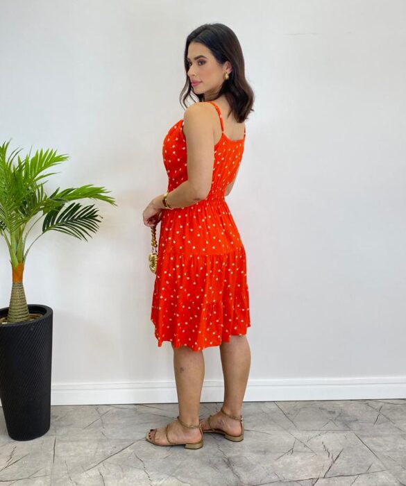 Vestido Feminino Curto Júlia com Bojo Estampado Coral - Fernanda Ramos Store