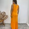 fernandaramosstore com br Vestido Longo de Malha Alça Grossa Laranja4