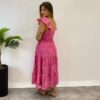 Vestido Midi Juliana sem Bojo Bordado Floral Pink - Fernanda Ramos Store