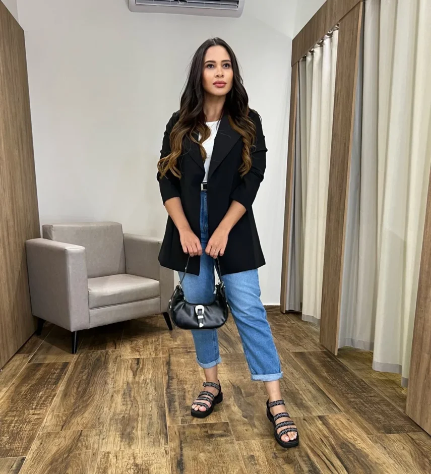 Blazer Feminino Manga Longa Fernanda Preto - Fernanda Ramos Store