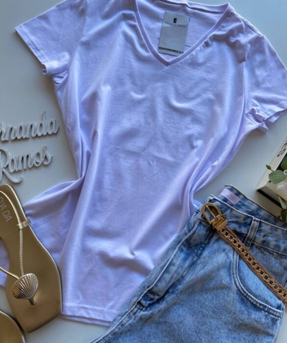 Blusa Feminina Baby Look Malwee Branca - Fernanda Ramos Store