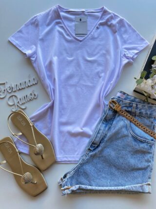 Blusa Feminina Baby Look Malwee Branca - Fernanda Ramos Store