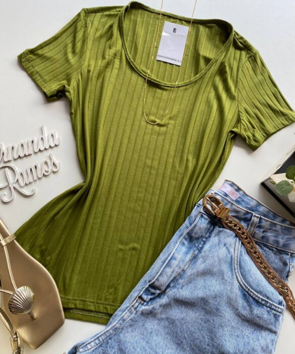 Blusa Feminina Canelada Malwee Verde Oliva - Fernanda Ramos Store