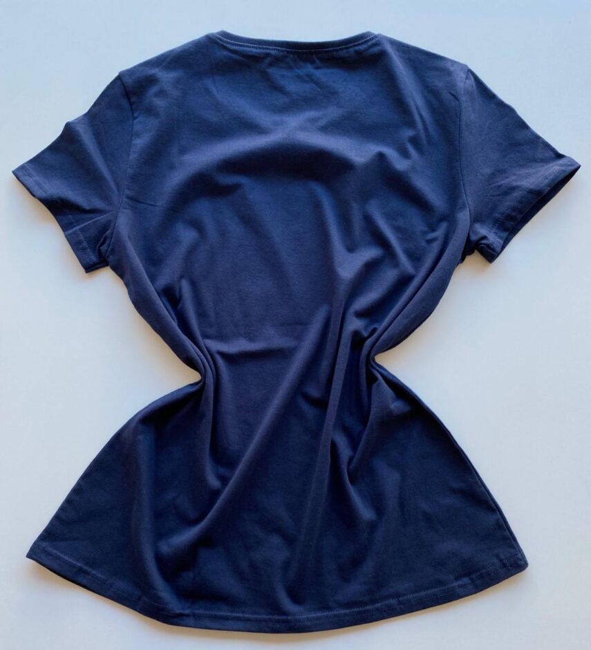 Blusa Feminina Manga Curta Baby Look Malwee Azul Marinho - Fernanda Ramos Store