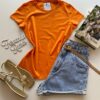 Blusa Feminina Manga Curta Baby Look Malwee Laranja - Fernanda Ramos Store