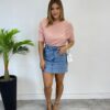 Blusa Feminina Manga Curta Modal Ariane Rosa - Fernanda Ramos Store