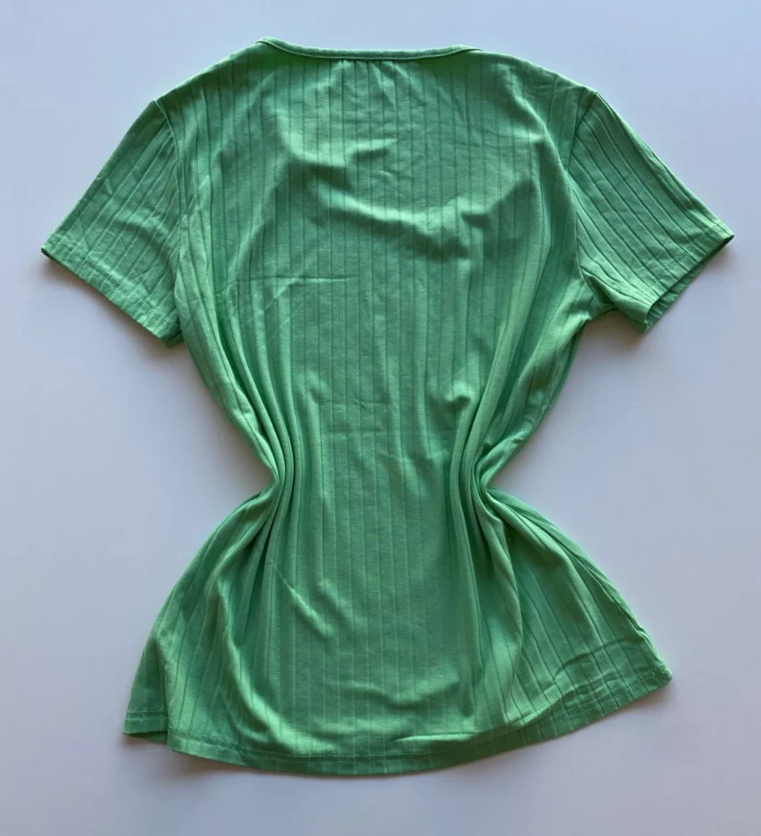 Blusa Manga Curta Feminina Canelada Malwee Verde - Fernanda Ramos Store