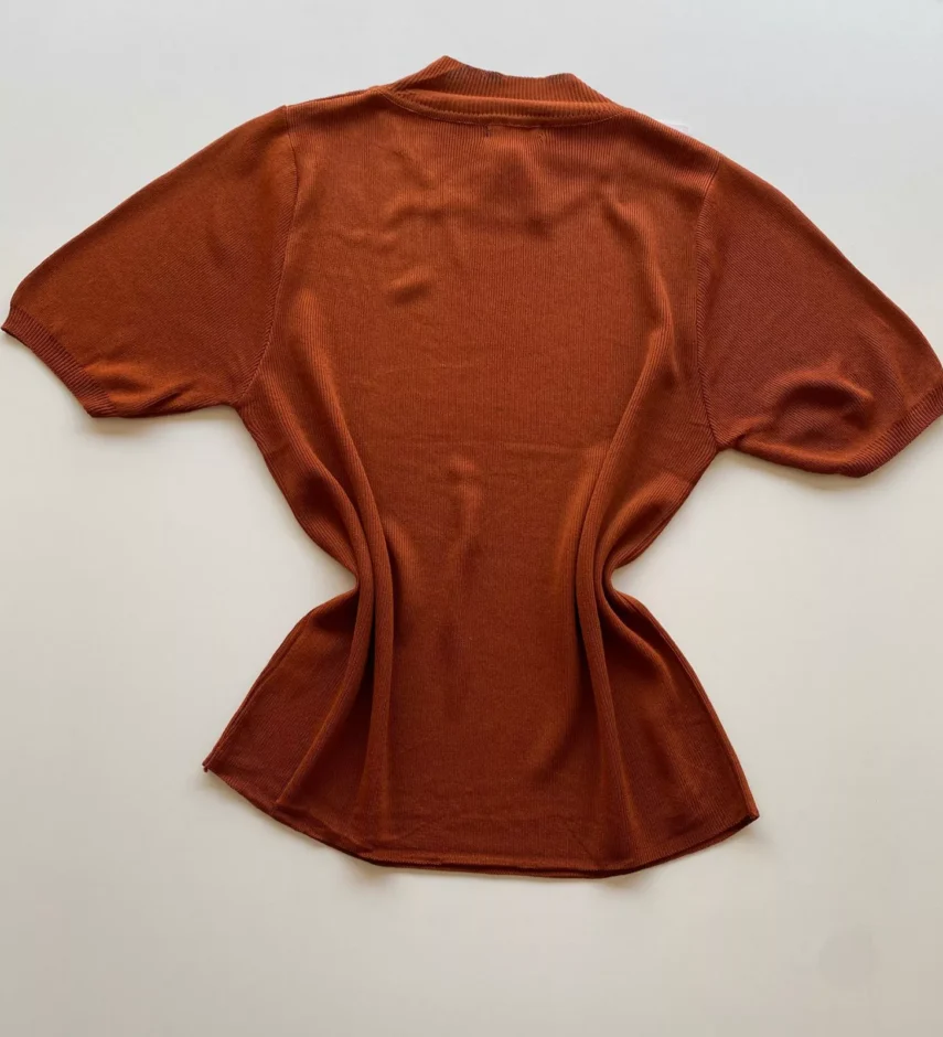 Blusa Manga Curta Feminina Liz Modal Caramelo - Fernanda Ramos Store