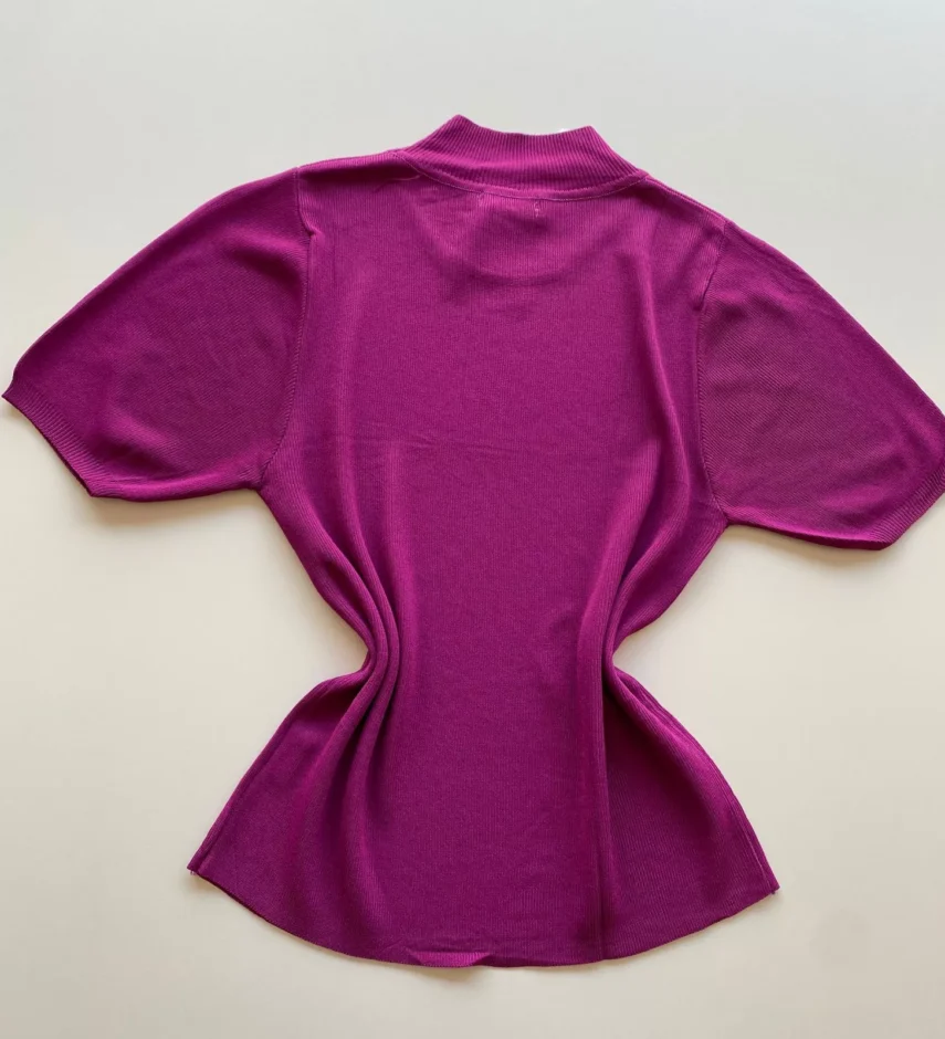 Blusa Manga Curta Feminina Liz Modal Fúcsia - Fernanda Ramos Store