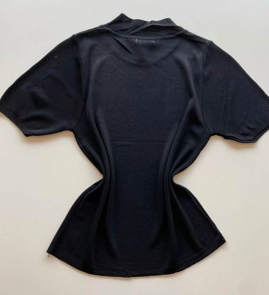 Blusa Manga Curta Feminina Liz Modal Preta - Fernanda Ramos Store