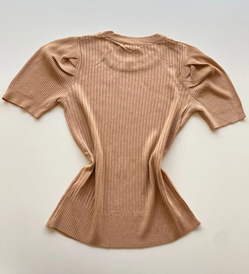 Blusa Manga Curta Feminina Sophia Modal Bege - Fernanda Ramos Store