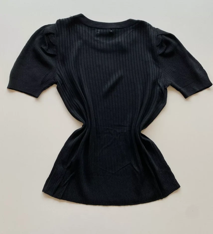 Blusa Manga Curta Feminina Sophia Modal Preta - Fernanda Ramos Store