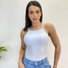 Body Feminino com Bojo Alça Dupla Branco - Fernanda Ramos Store