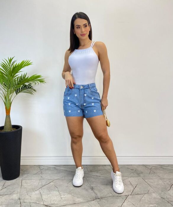 Body Feminino com Bojo Alça Dupla Branco - Fernanda Ramos Store