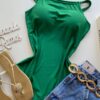 Body Feminino com Bojo Alça Dupla Verde - Fernanda Ramos Store