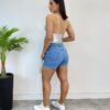 Body Feminino com Bojo Alça Fina Metalizado Prata - Fernanda Ramos Store