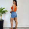 Body Feminino com Bojo Detalhe Transpassado Coral - Fernanda Ramos Store