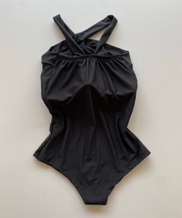 Body Feminino com Bojo Detalhe Transpassado Preto - Fernanda Ramos Store