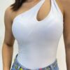 Body Feminino com Bojo Nula Manga Branco - Fernanda Ramos Store