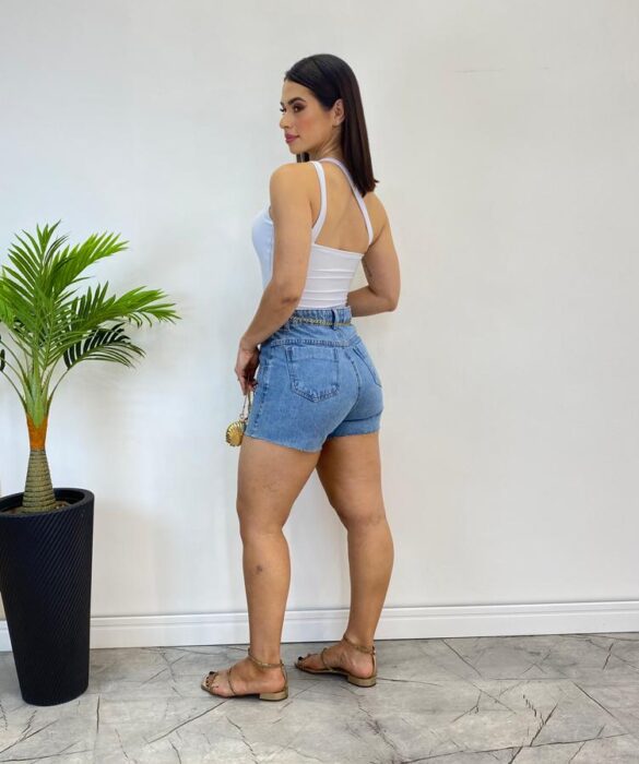 Body Feminino com Bojo Nula Manga Branco - Fernanda Ramos Store