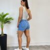 Body Feminino com Bojo Nula Manga Metalizado Prata - Fernanda Ramos Store