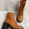 Bota Coturno Feminina Caramelo com Salto - Fernanda Ramos Store