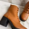 Bota Coturno Feminina Caramelo com Salto - Fernanda Ramos Store