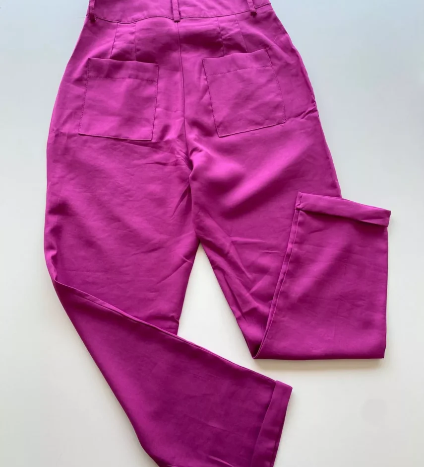 Calça Feminina Alfaiataria com 2 Botões Fúcsia - Fernanda Ramos Store