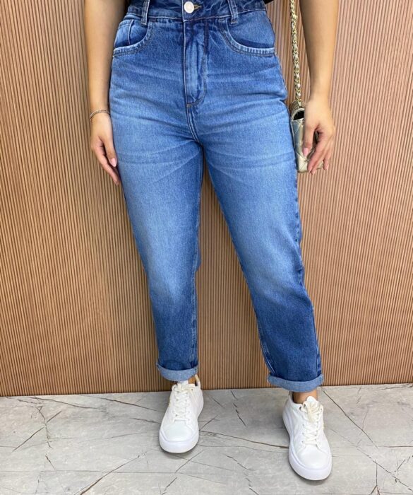 Calça Feminina Mom Básica Jeans 016341 - Fernanda Ramos Store