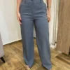 Calça Feminina Pantalona Bia Viscolinho Cinza - Fernanda Ramos Store