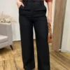 Calça Feminina Pantalona Bia Viscolinho Preta - Fernanda Ramos Store