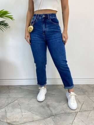 Calça Jeans Feminina Mom com Barra Dobrada - Fernanda Ramos Store