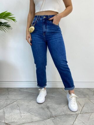 Calça Jeans Feminina Mom com Barra Dobrada - Fernanda Ramos Store