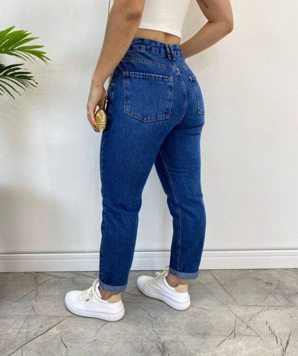 Calça Jeans Feminina Mom com Barra Dobrada - Fernanda Ramos Store